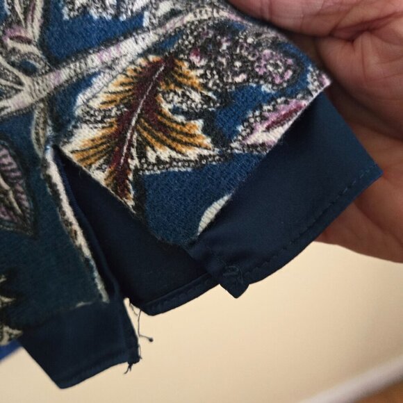 Chico's Floral Woven Trim Pullover Sweater Size L - Picture 6 of 12
